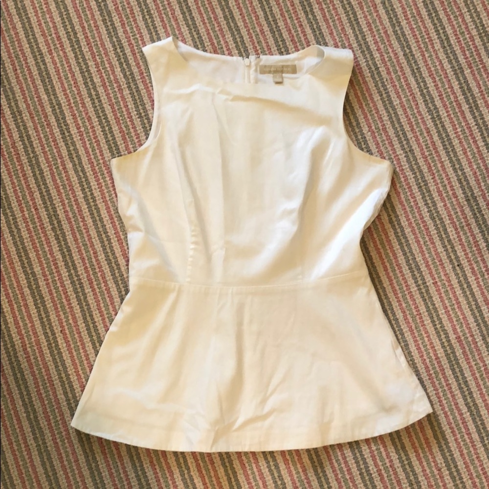 Banana Republic White Poplin Sleeveless Top